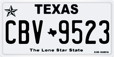 TX license plate CBV9523