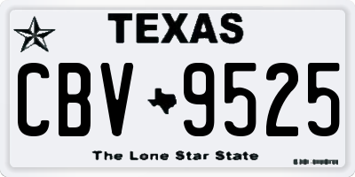 TX license plate CBV9525