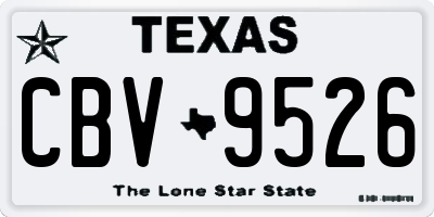 TX license plate CBV9526