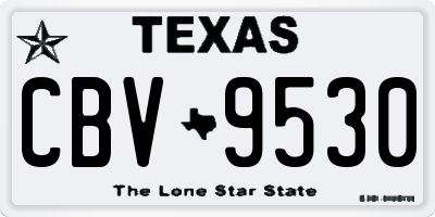 TX license plate CBV9530