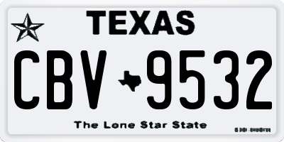 TX license plate CBV9532