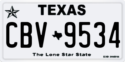 TX license plate CBV9534