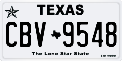 TX license plate CBV9548