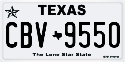 TX license plate CBV9550