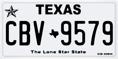 TX license plate CBV9579
