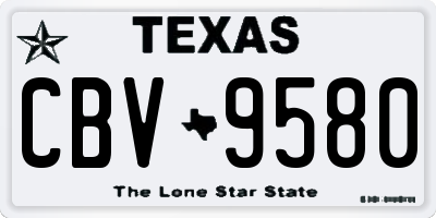 TX license plate CBV9580