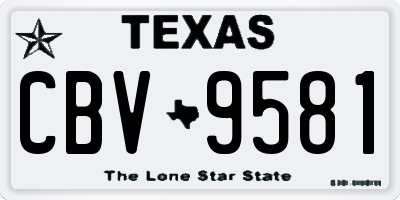 TX license plate CBV9581