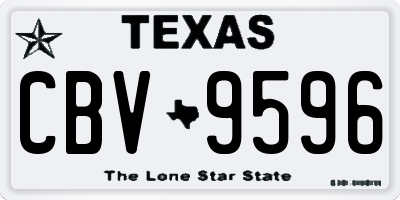 TX license plate CBV9596