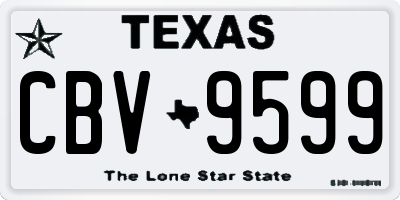TX license plate CBV9599