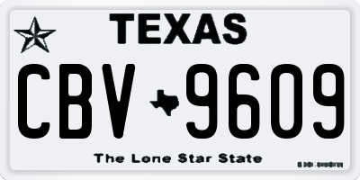 TX license plate CBV9609