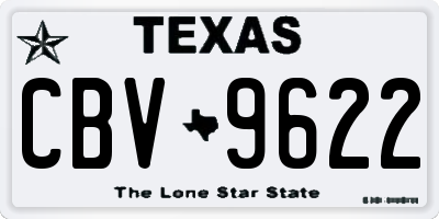 TX license plate CBV9622