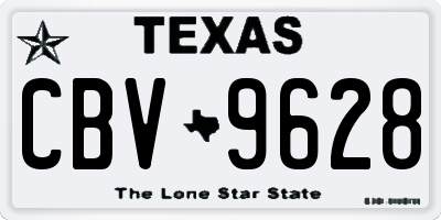 TX license plate CBV9628