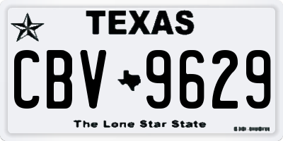 TX license plate CBV9629