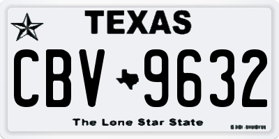 TX license plate CBV9632
