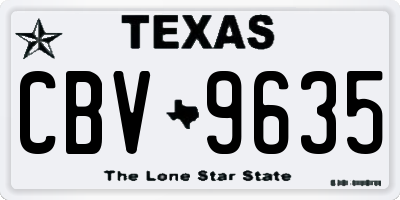 TX license plate CBV9635