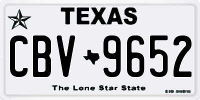 TX license plate CBV9652