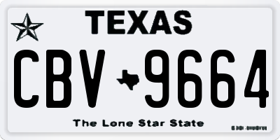 TX license plate CBV9664