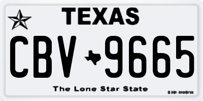 TX license plate CBV9665