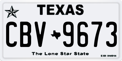 TX license plate CBV9673