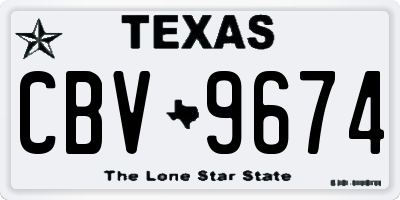 TX license plate CBV9674