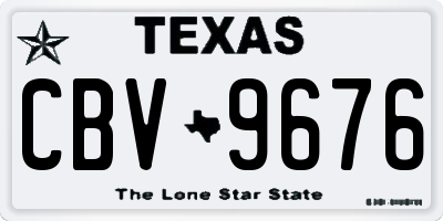 TX license plate CBV9676