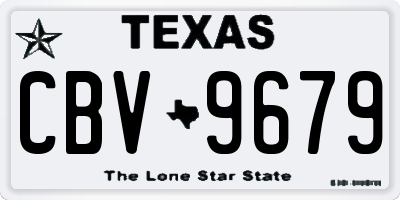 TX license plate CBV9679