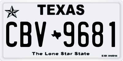 TX license plate CBV9681