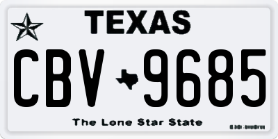 TX license plate CBV9685