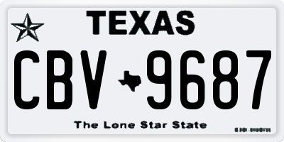 TX license plate CBV9687