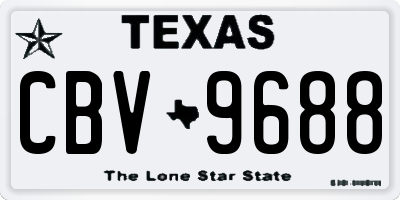 TX license plate CBV9688