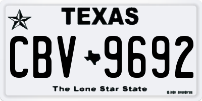 TX license plate CBV9692
