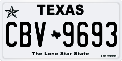 TX license plate CBV9693