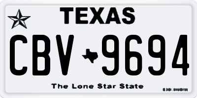 TX license plate CBV9694