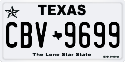 TX license plate CBV9699