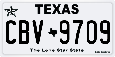 TX license plate CBV9709