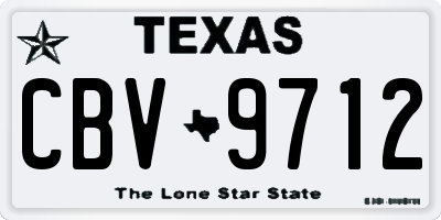 TX license plate CBV9712