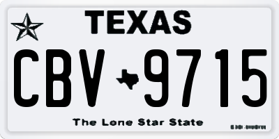 TX license plate CBV9715