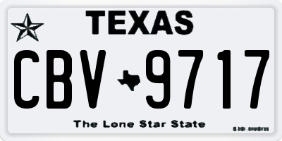 TX license plate CBV9717
