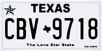 TX license plate CBV9718