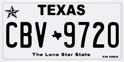 TX license plate CBV9720