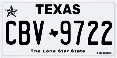 TX license plate CBV9722