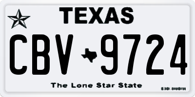 TX license plate CBV9724