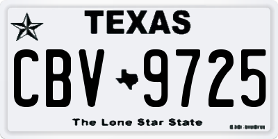 TX license plate CBV9725