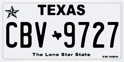 TX license plate CBV9727