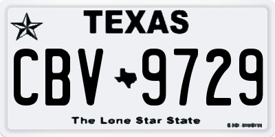 TX license plate CBV9729