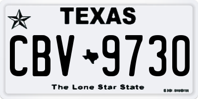 TX license plate CBV9730