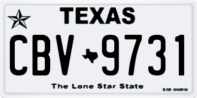 TX license plate CBV9731