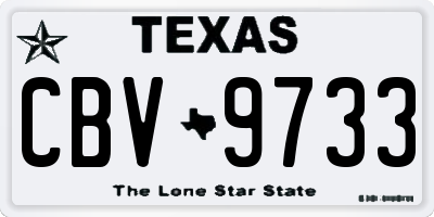 TX license plate CBV9733