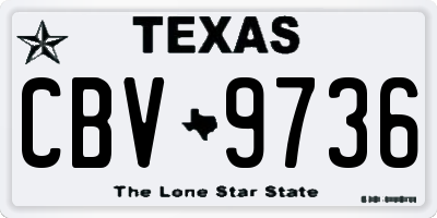 TX license plate CBV9736