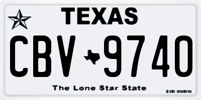 TX license plate CBV9740